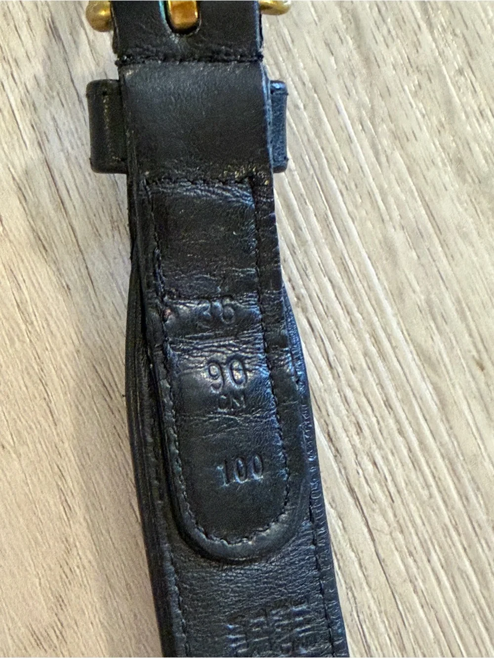 Coach Vintage Black Leather Belt Brass Buckle New York USA Made Large 36 Women’s